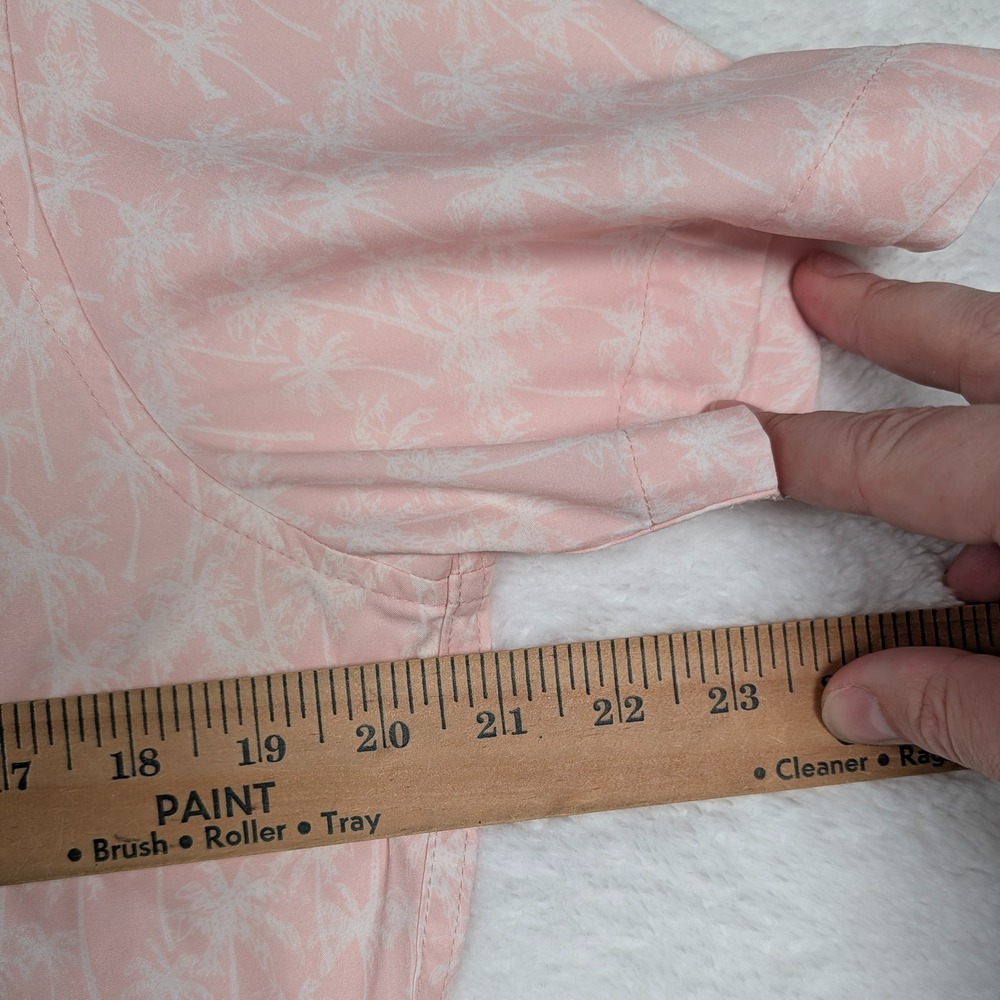 Mizzen+Main Shirt Mens Small Pink Palm Tree Leeward Trim Stretch SS Button Up - Picture 6 of 10